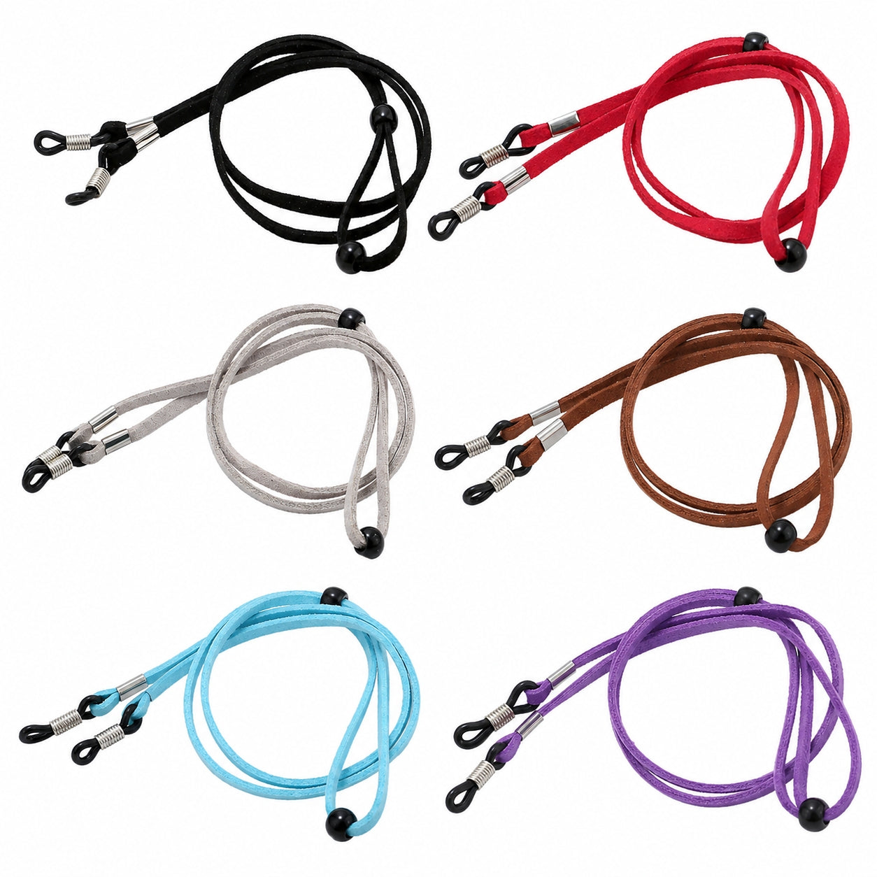 Adjustable Eyeglass Strap – Soft Suede-Like Glasses Cord with Anti-Slip Rubber Loops for Reading Glasses, Sunglasses & Everyday Wear