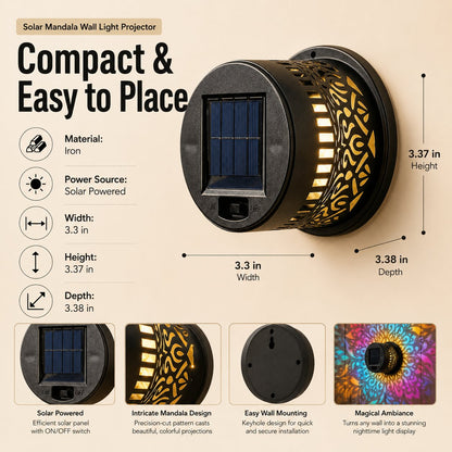 ✨65K+ SOLD!🌌Solar Mandala Wall Light | Outdoor Garden Fence Projector Lamp 🪐