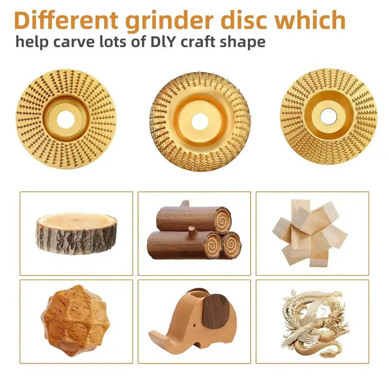 3PCS Wood Carving Disc Set for Angle Grinder