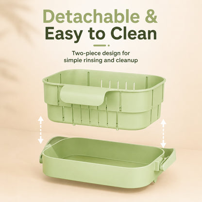 🧺Retractable Hanging Colander | No-Touch Scraps, Quick Draining & Fold-Flat Storage