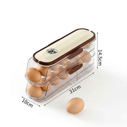 Stackable Auto-Rolling Egg Holder with Date Tracker（3 options）