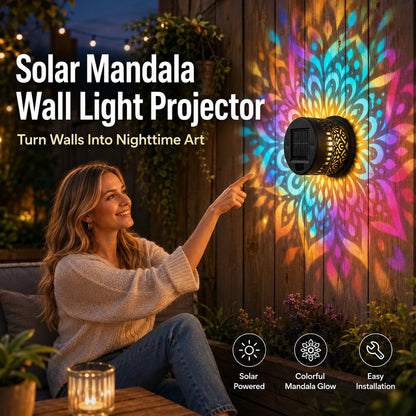 ✨65K+ SOLD!🌌Solar Mandala Wall Light | Outdoor Garden Fence Projector Lamp 🪐