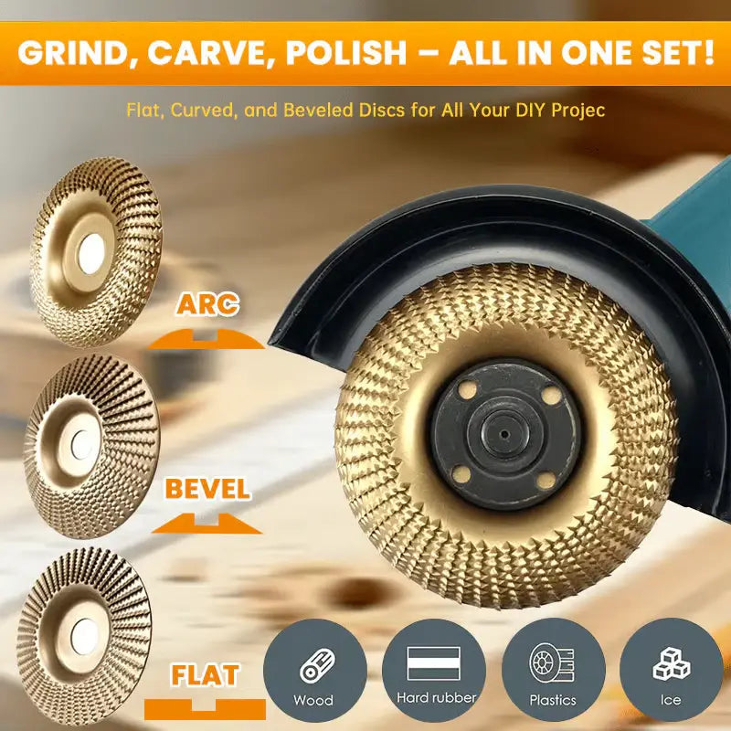 3PCS Wood Carving Disc Set for Angle Grinder