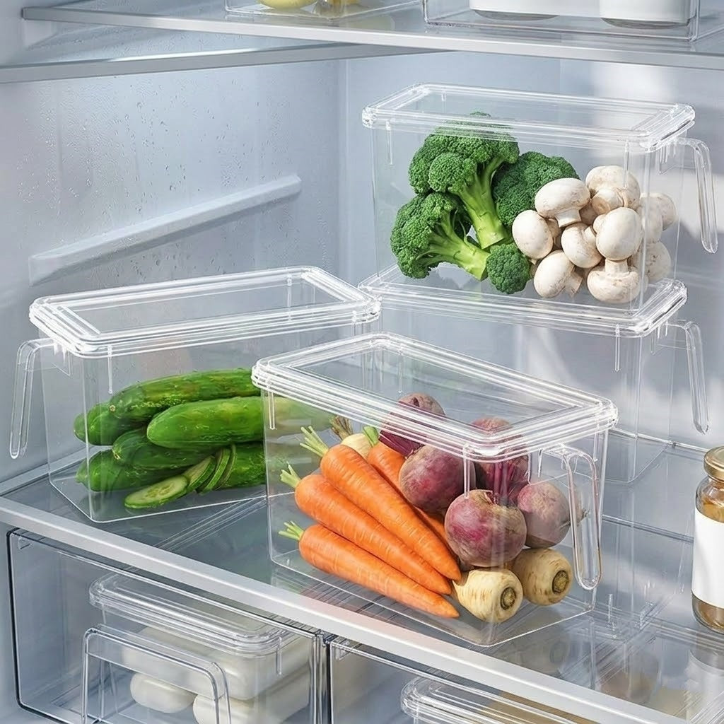 Large Capacity Refrigerator Storage Container with Lid
