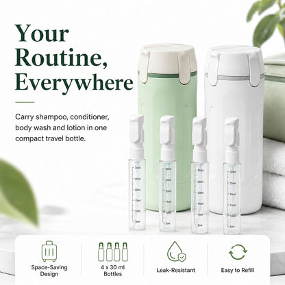 🧴 No More Leaky Travel Bottles — Portable 4-in-1 Pump Dispenser For Smarter Packing