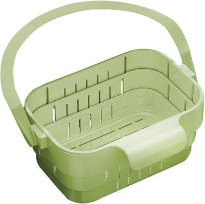 🧺Retractable Hanging Colander | No-Touch Scraps, Quick Draining & Fold-Flat Storage