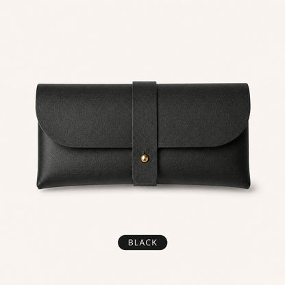 Slim Protective Eyeglass Storage Pouch – Lightweight Leather-Look Glasses Case for Reading Glasses, Sunglasses & Travel
