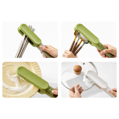 4-in-1 Knife Cleaning Brush with Sharpener – Buy 1 Get 1 Free Set (White & Green)