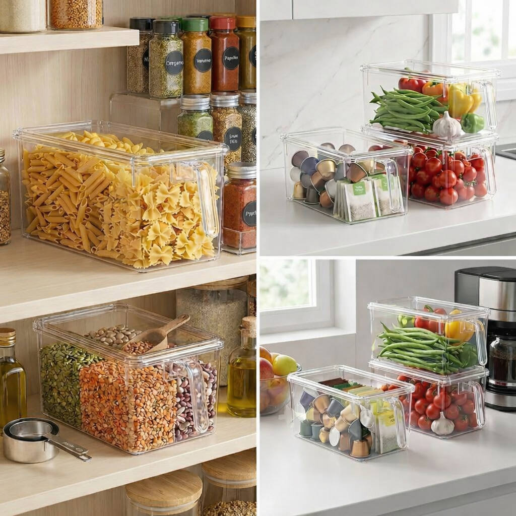 Large Capacity Refrigerator Storage Container with Lid