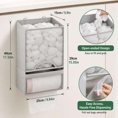 2-in-1 Plastic Bag Holder | Extra Large Kitchen Bag Organizer