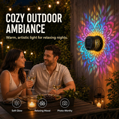 ✨65K+ SOLD!🌌Solar Mandala Wall Light | Outdoor Garden Fence Projector Lamp 🪐