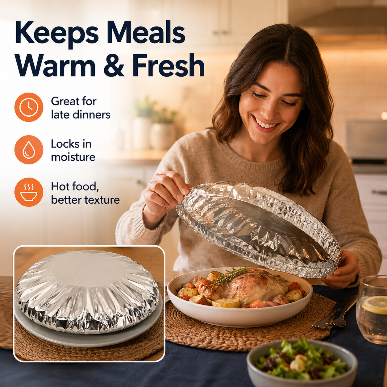🍽️Insulated Food Cover with Aluminum Lining🔥 Keep Every Meal Warm, Fresh & Ready To Serve