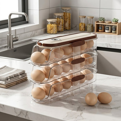 Stackable Auto-Rolling Egg Holder with Date Tracker