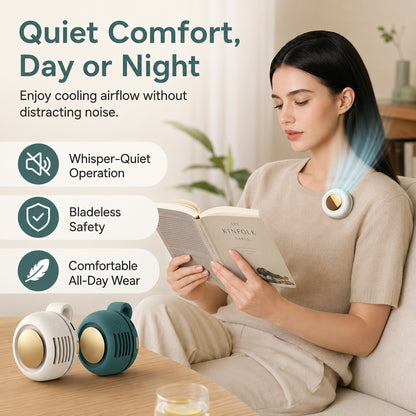🌀 Little Whirlwind Clip-Waist Neck Fan – Ultra-Quiet Mini Personal Cooling Fan with 3 Speeds & 360° Adjustable Clip