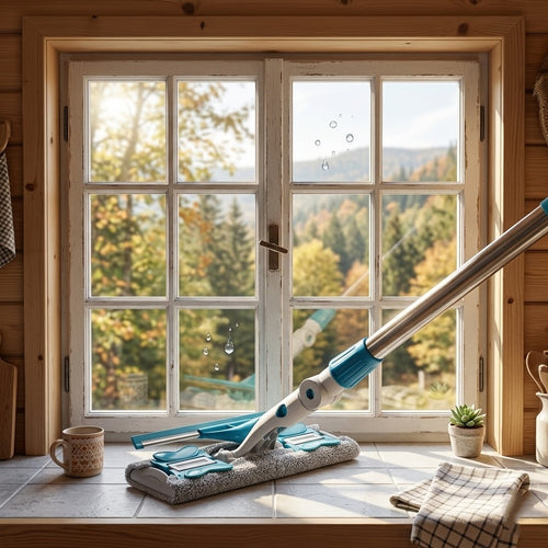 2-in-1 Extendable Window Cleaner with Microfiber Mop & Silicone Squeegee