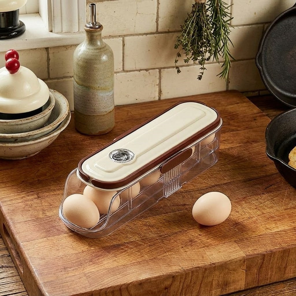 Stackable Auto-Rolling Egg Holder with Date Tracker（3 options）