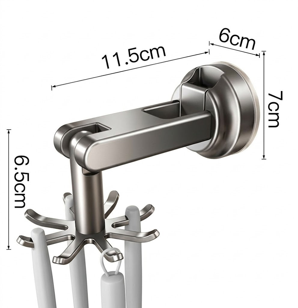 No-Punch Suction Cup Kitchen Utensil Rack